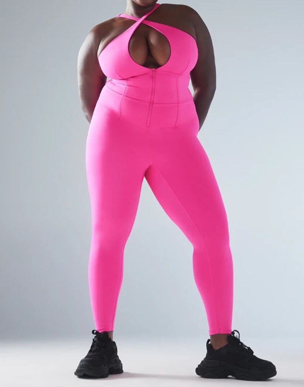 Fenty Savage Jumpsuit One piece Halter Neckline Pink Highlighter Sz 2x 16-18